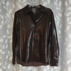 Lysse Women's Liquid Mocha Shacket Button Down Shirt size S